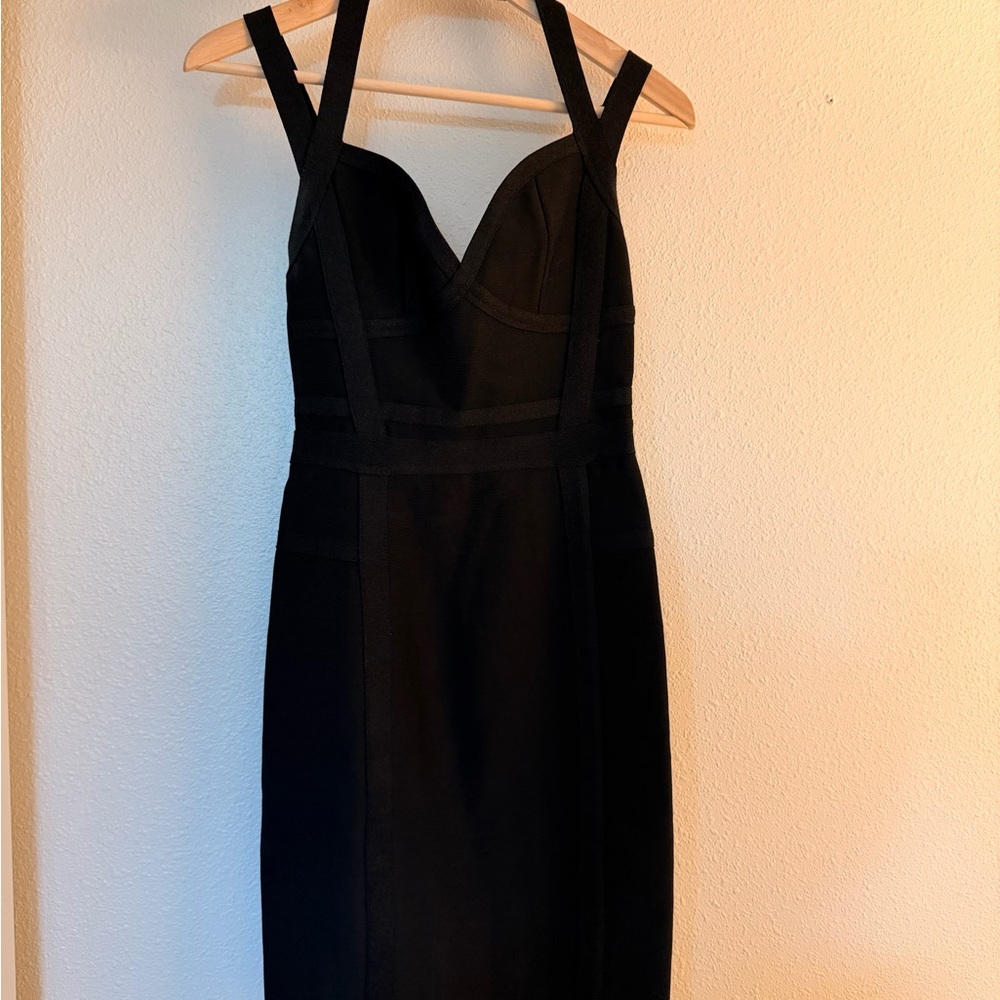House of CB Black Strappy Bodycon Dress